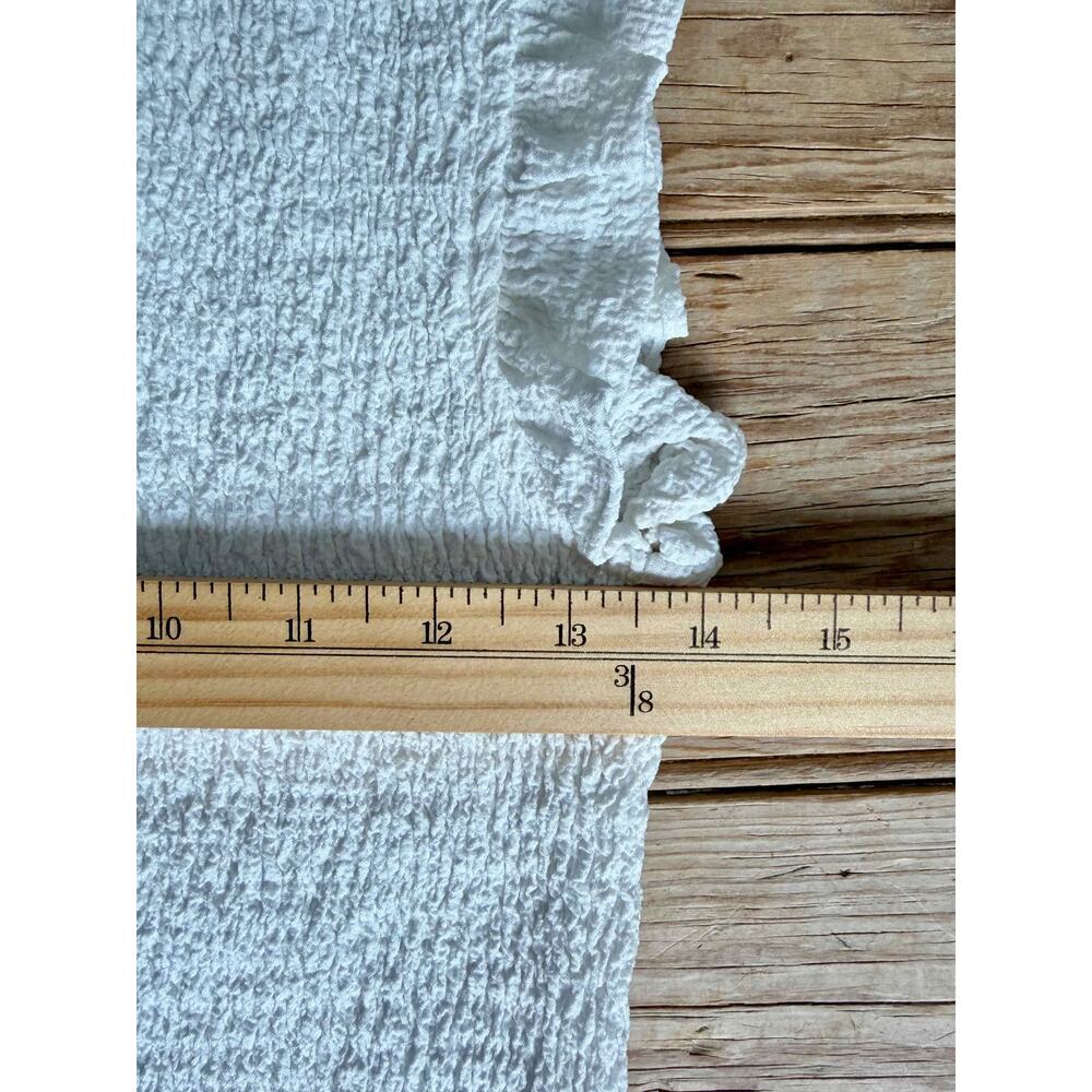 She + Sky White Smocked Ruffle Top Small Boho Cottagecore Festival Coquette - Picture 5 of 7